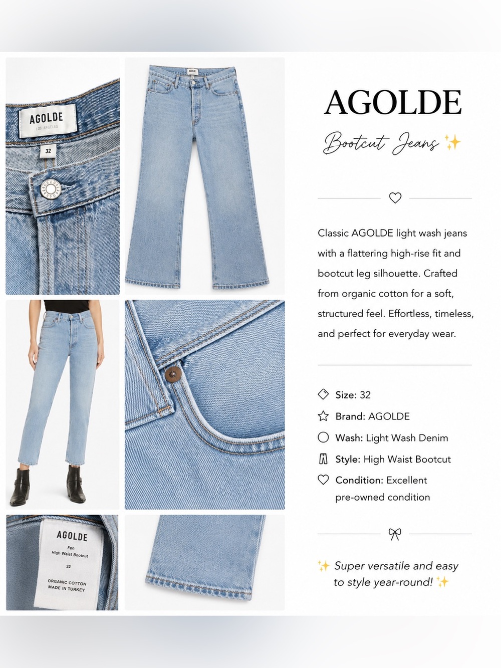 Agolde organic cotton bootcut jeans